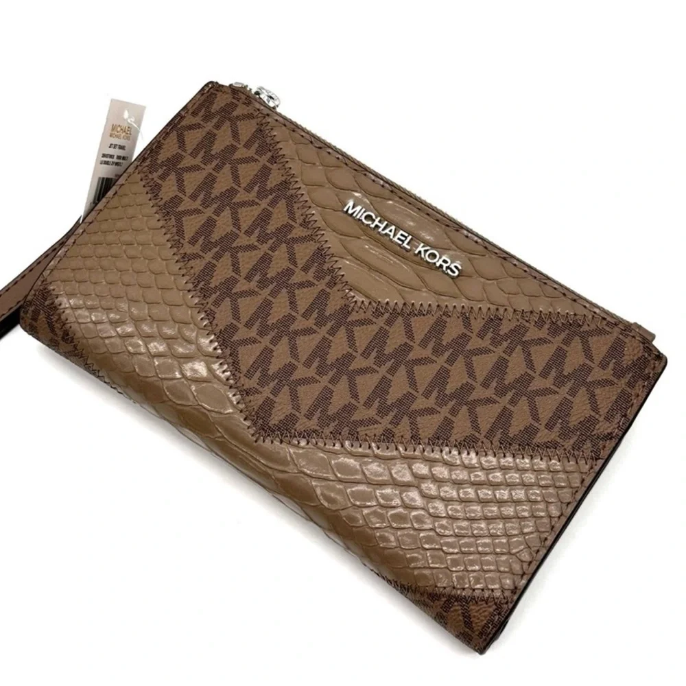 Michael Kors Large Double Zip Wallet Wristlet Dusk Multi
